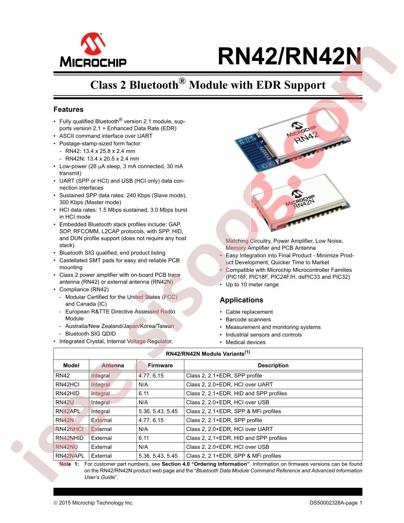 RN42(N) Datasheet