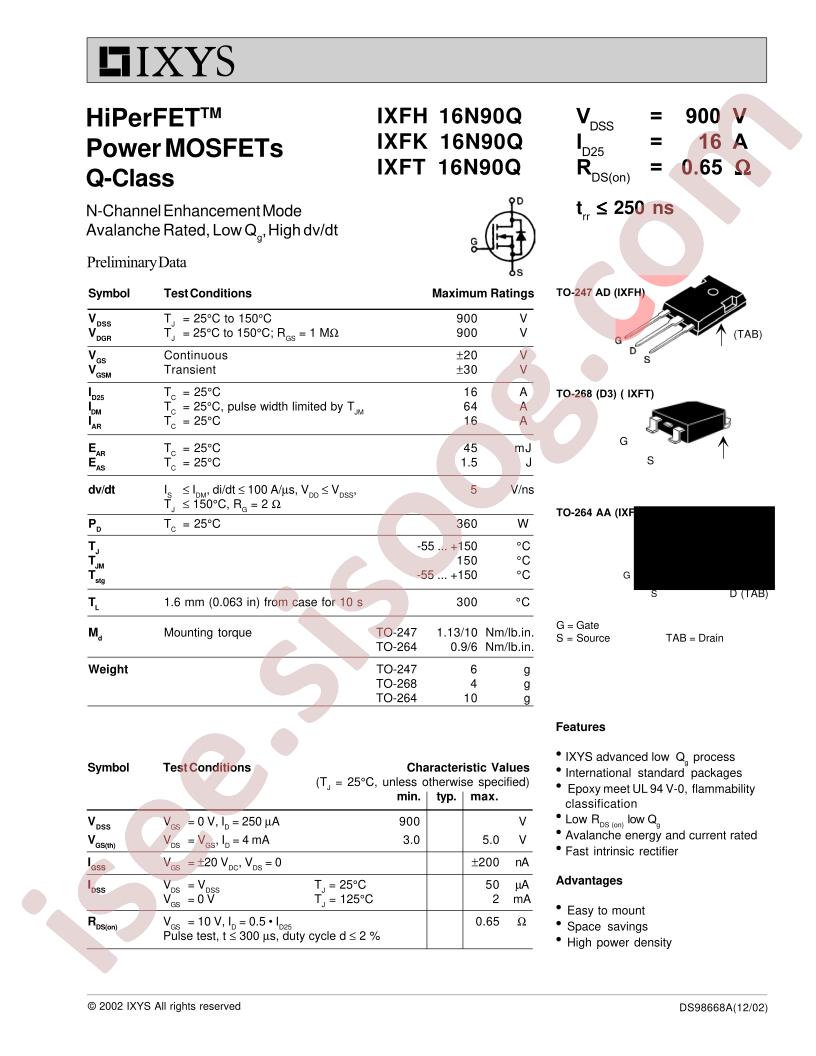 IXF(H,K,T)16N90Q