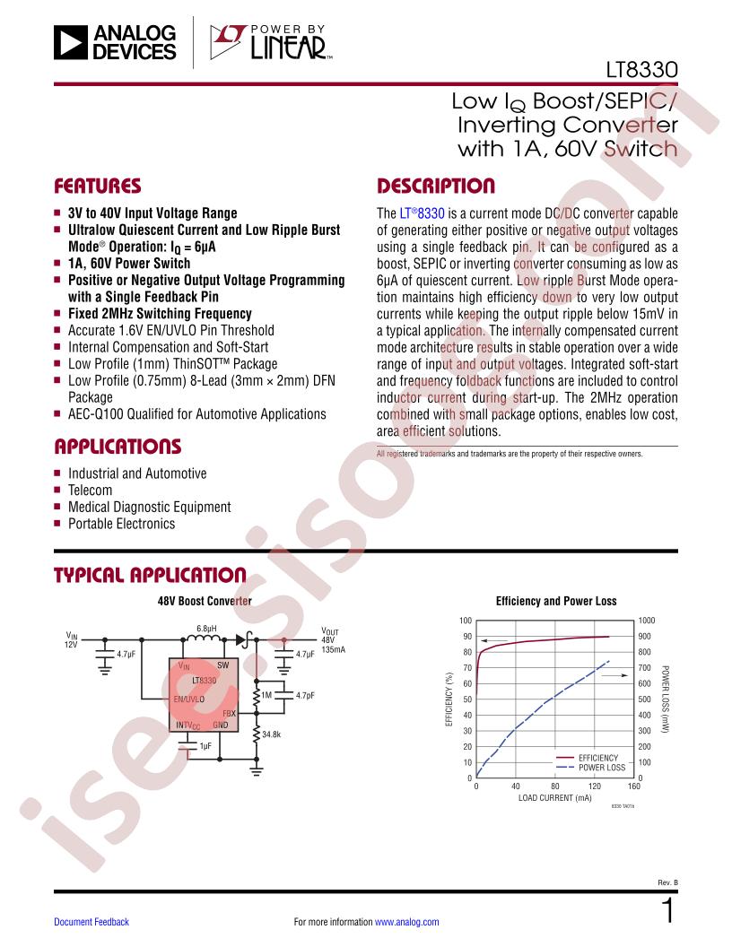 LT8330 Datasheet