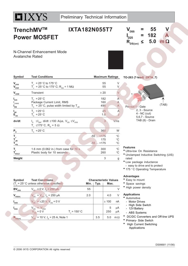 IXTA182N055T7