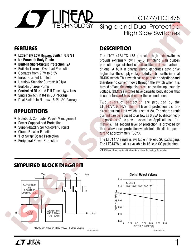 LTC1477, LTC1478 Datasheet
