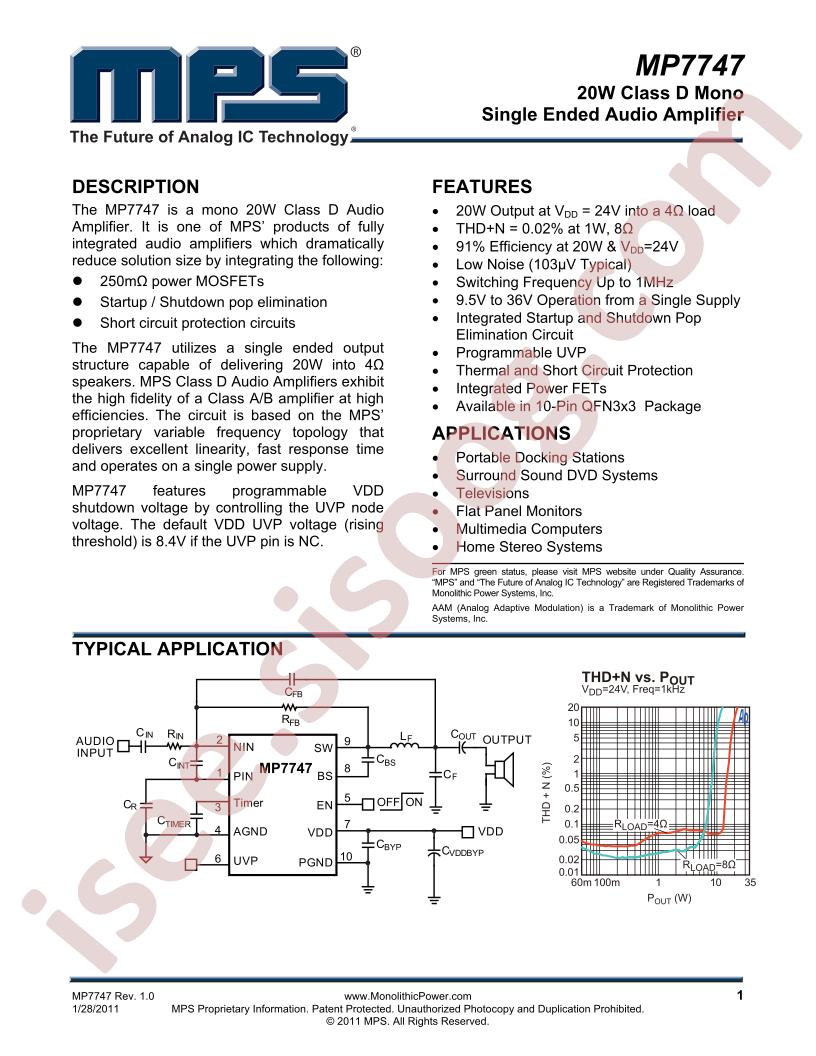 MP7747 Datasheet