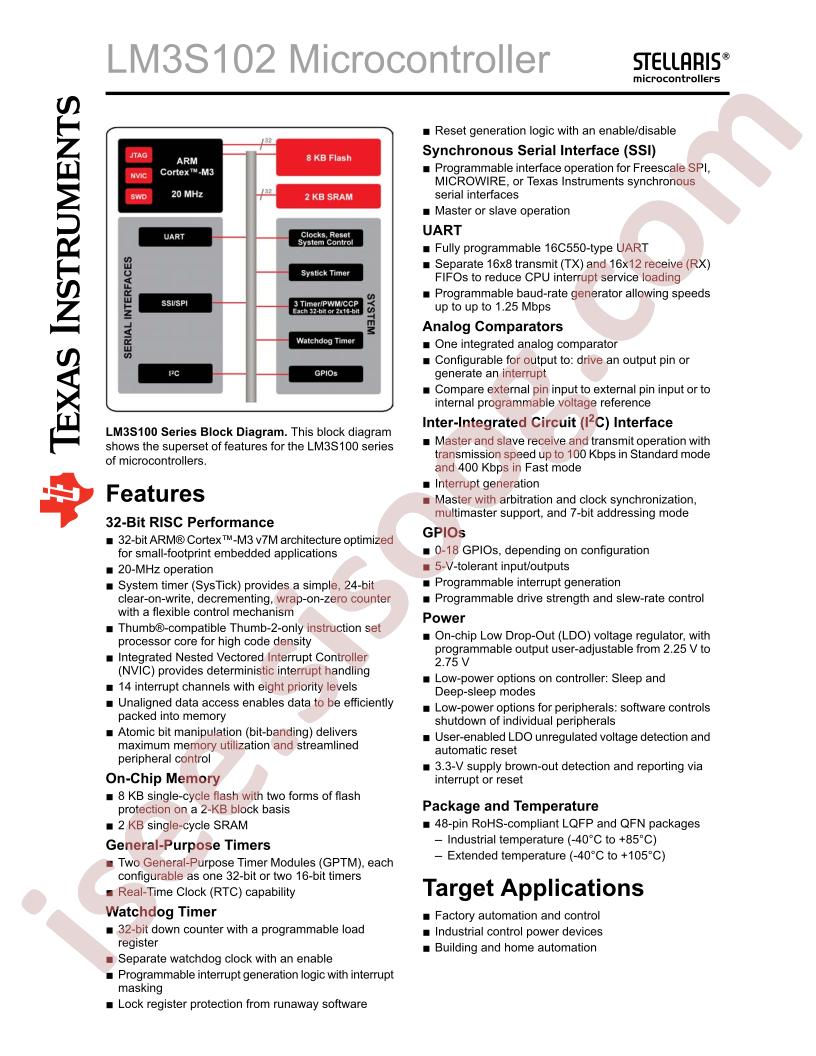 LM3S102  Prod. Brief