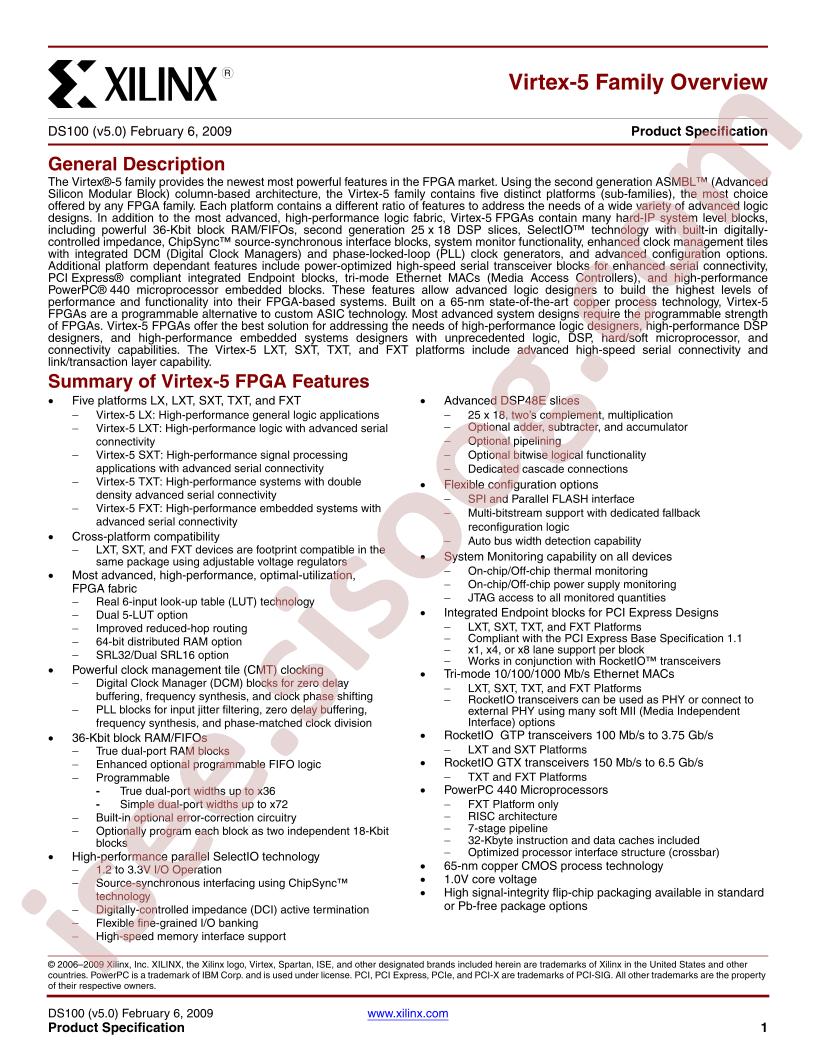 Virtex-5 Family Overview