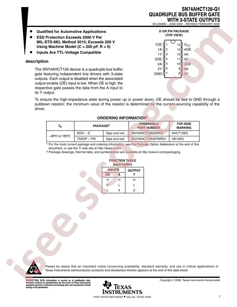 SN74AHCT126-Q1