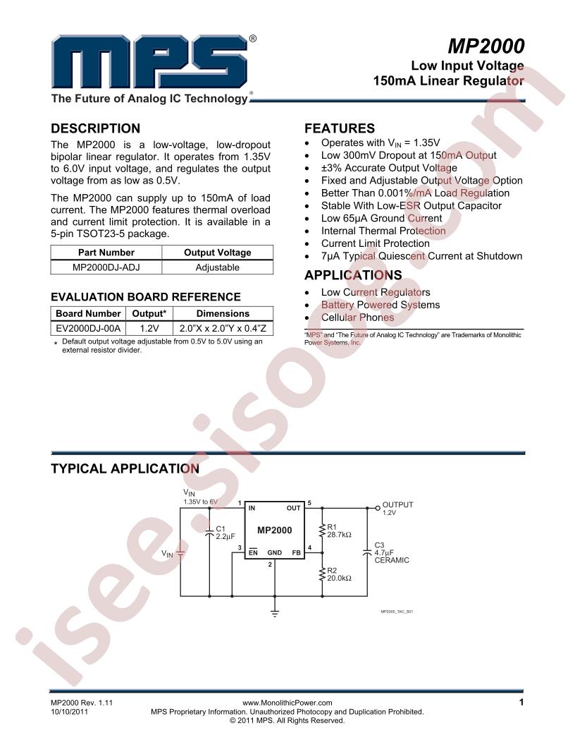 MP2000 Datasheet