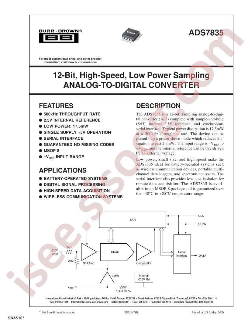 ADS7835 Datasheet