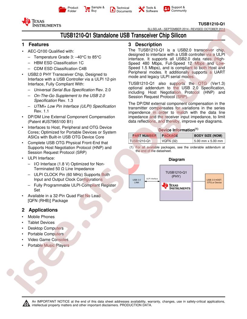 TUSB1210-Q1 Datasheet