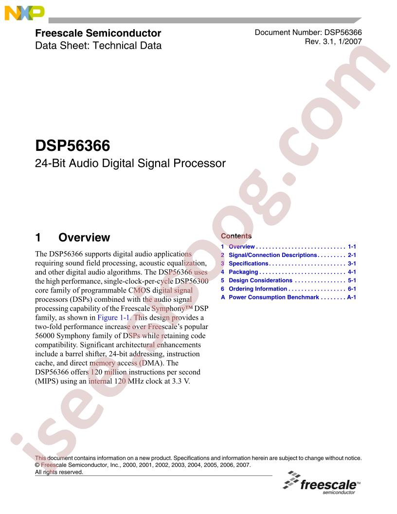 DSP56366 Series