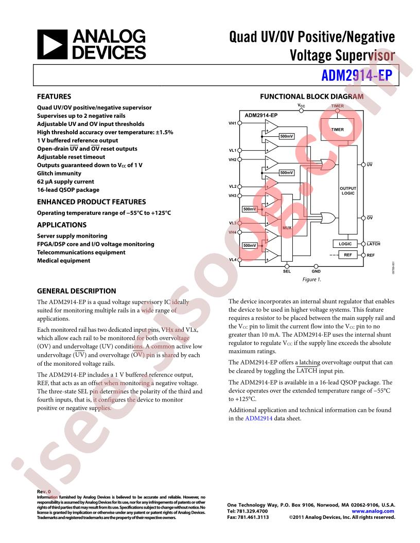 ADM2914-EP Datasheet