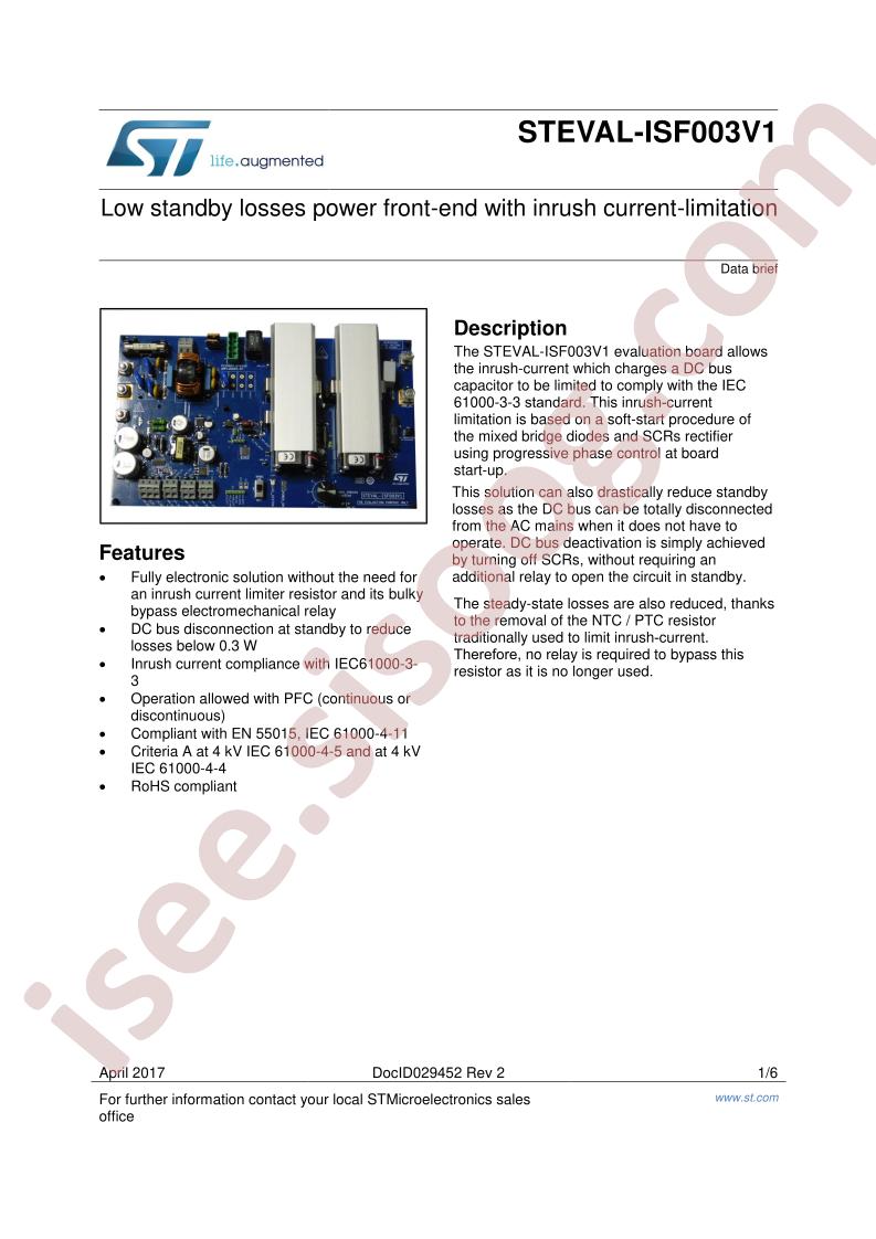 STEVAL-ISF003V1 Data Brief