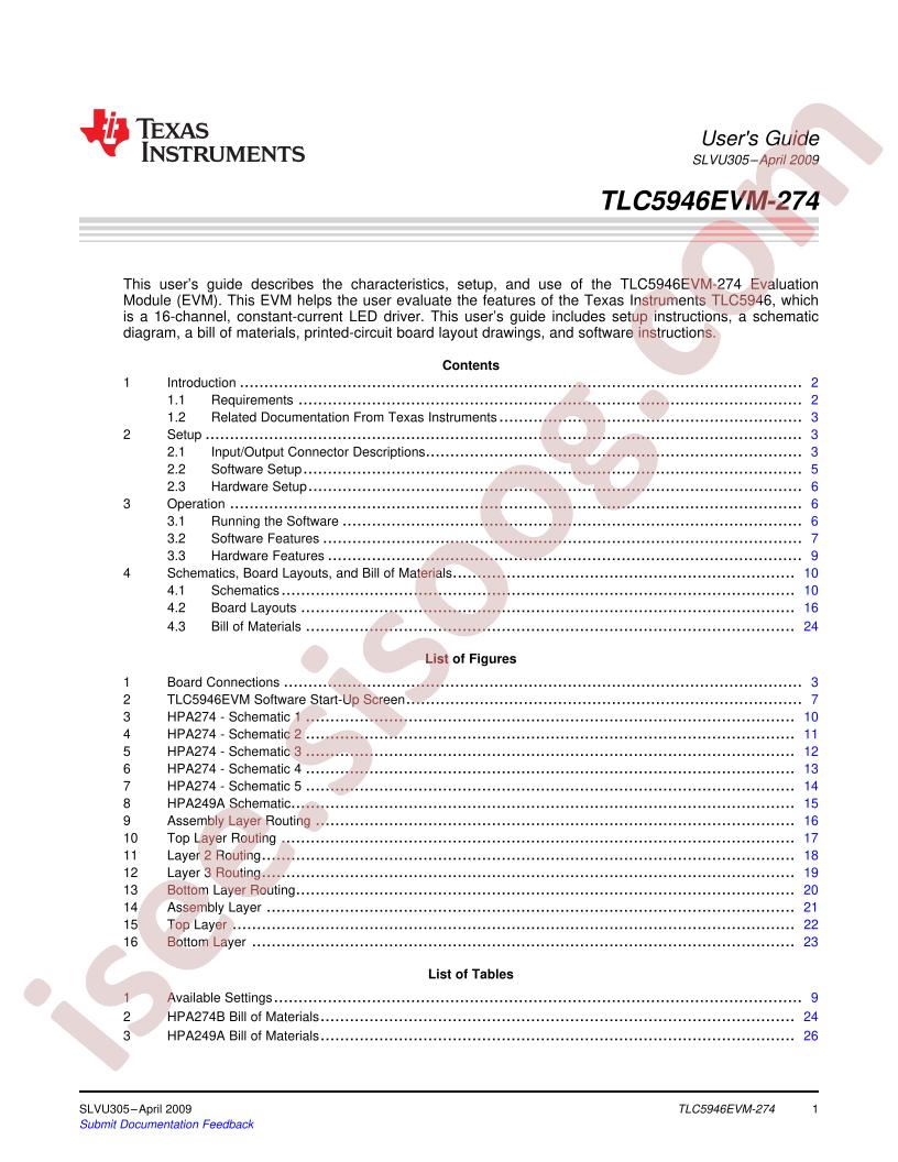 TLC5946EVM-274 User Guide