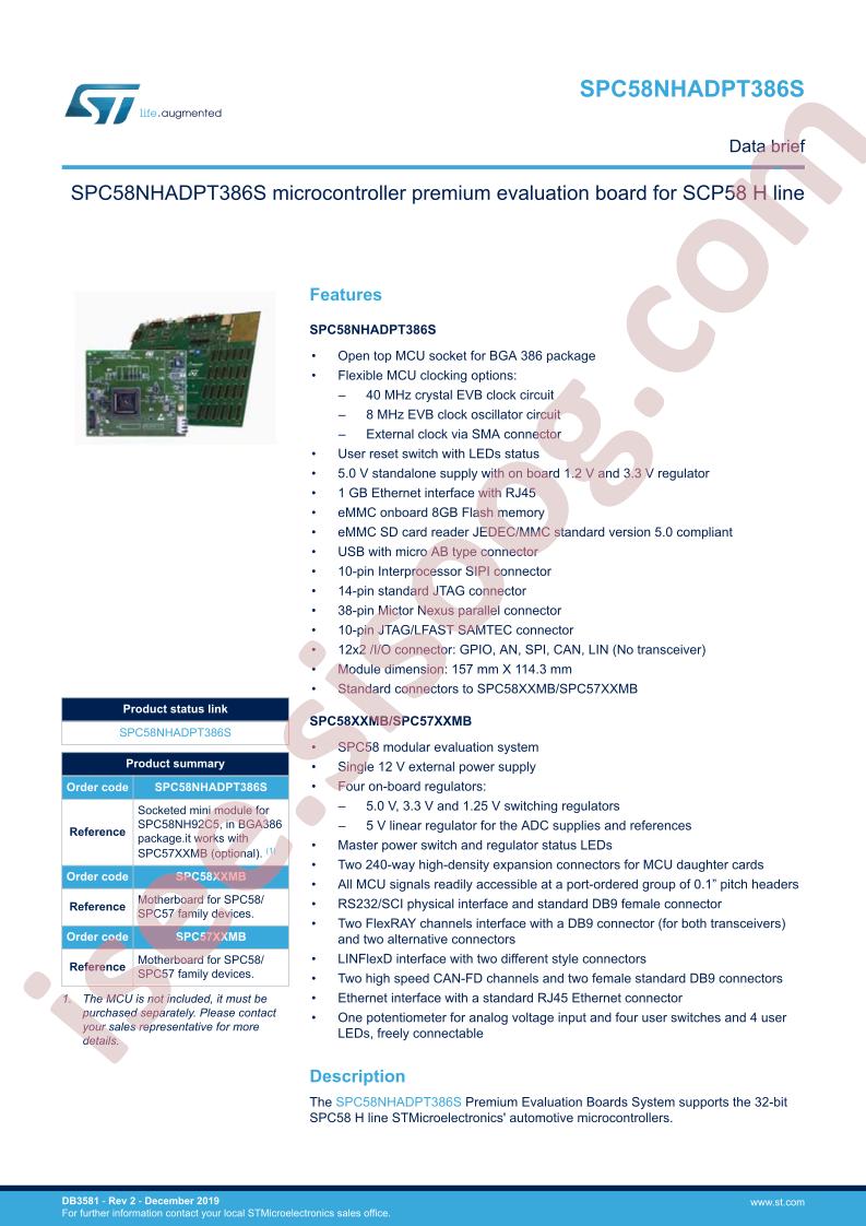 SPC58NHADPT386S Data Brief