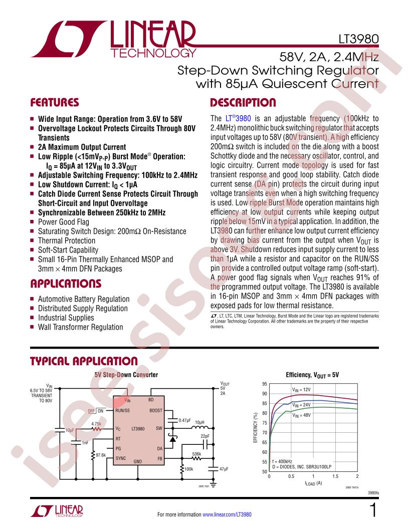 LT3980 Datasheet