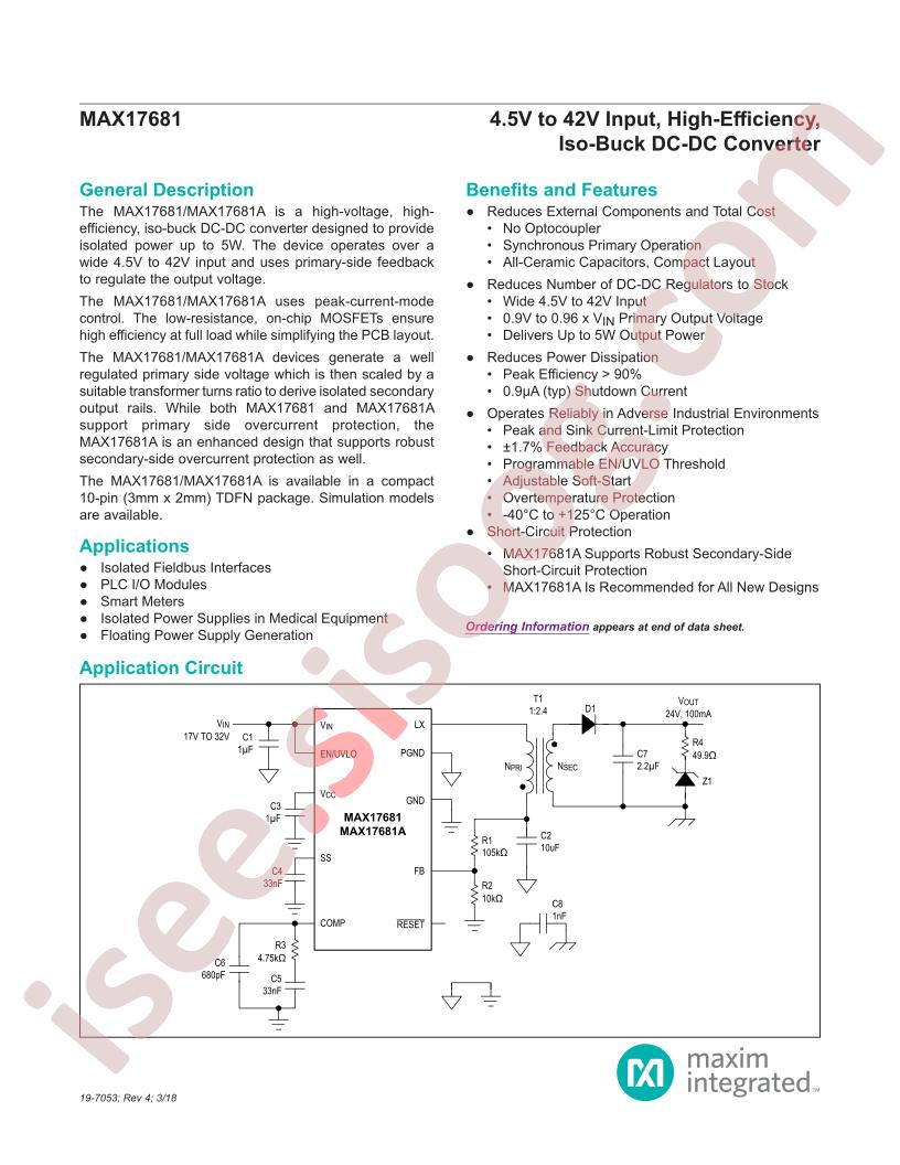 MAX17681 Datasheet