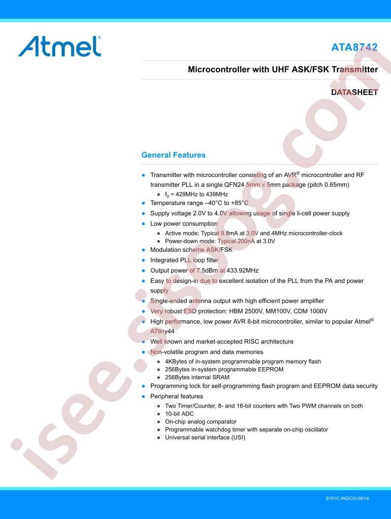 ATA8742 Datasheet