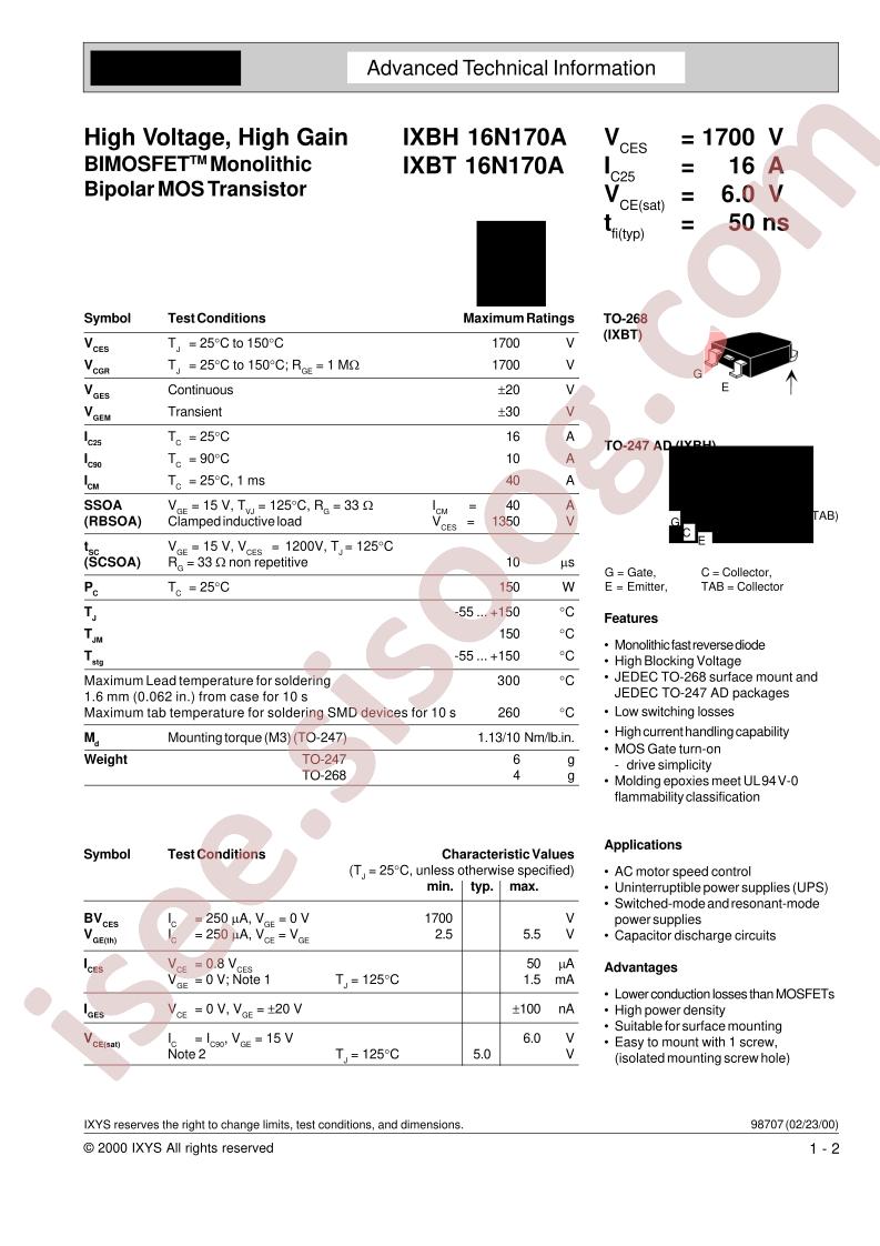 IXB(H,T)16N170A