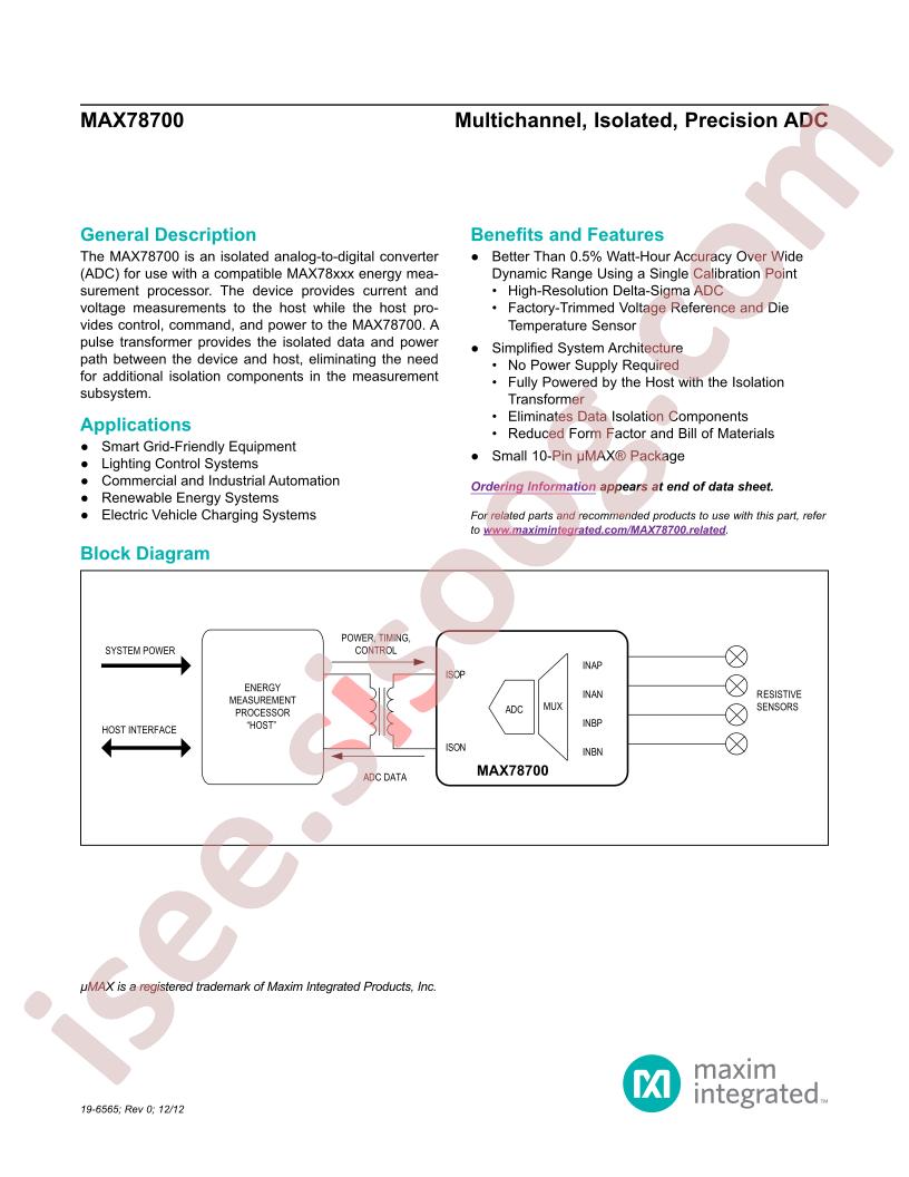 MAX78700 Datasheet