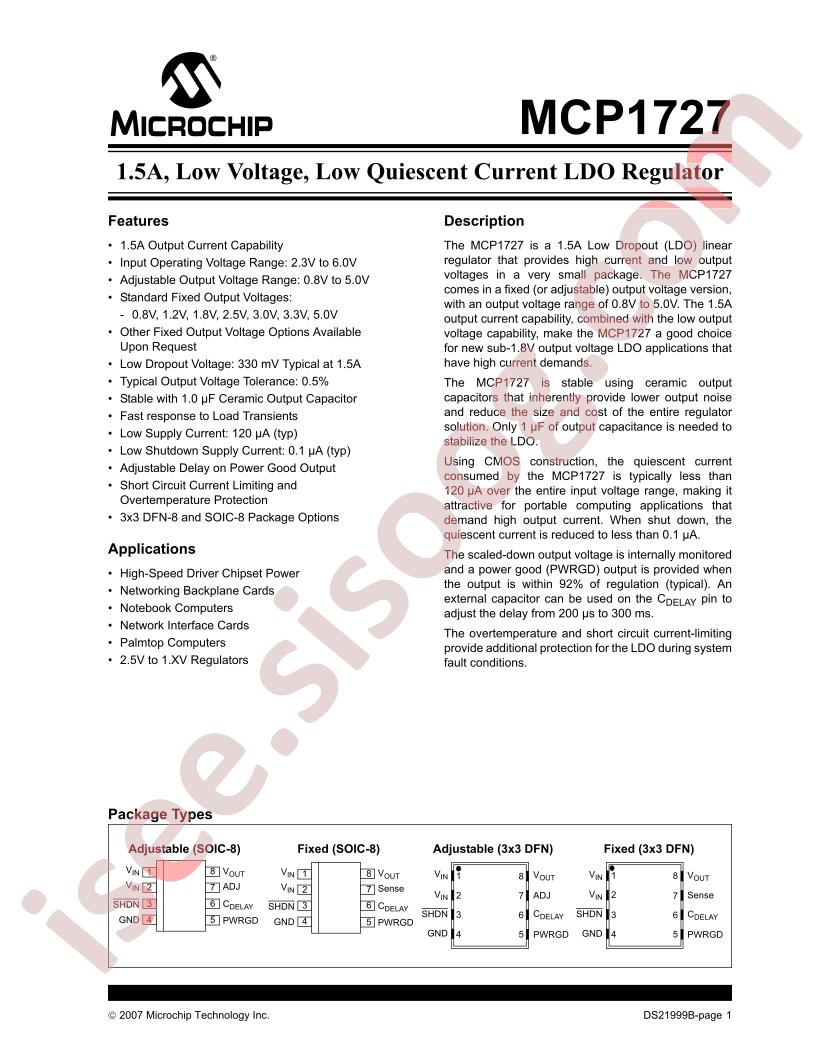 MCP1727 Datasheet