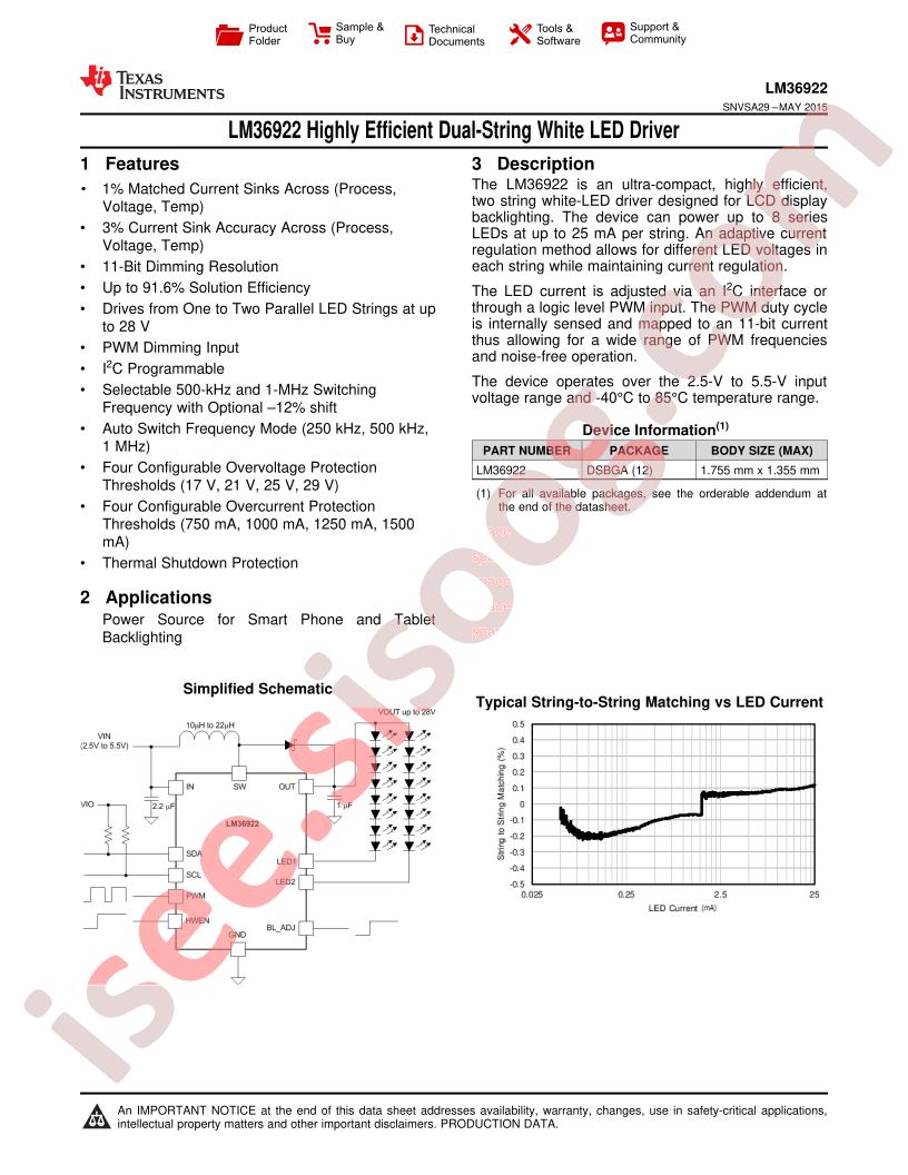 LM36922 Datasheet