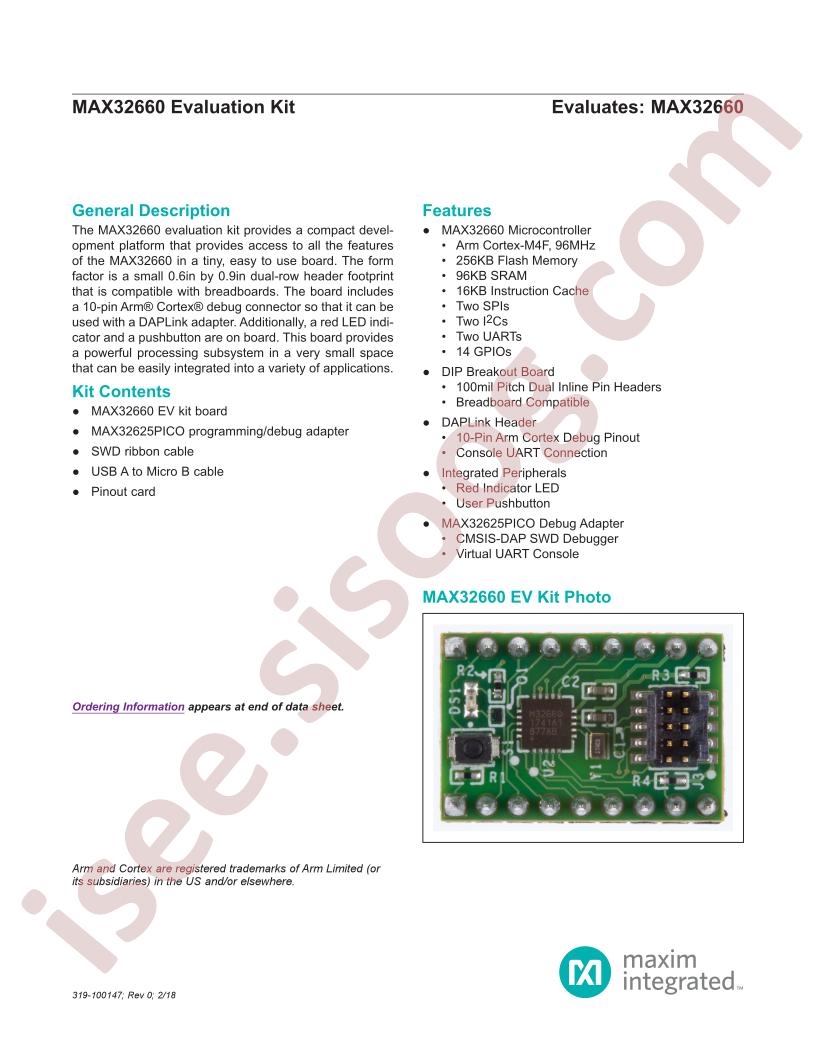 MAX32660 Evaluation Kit