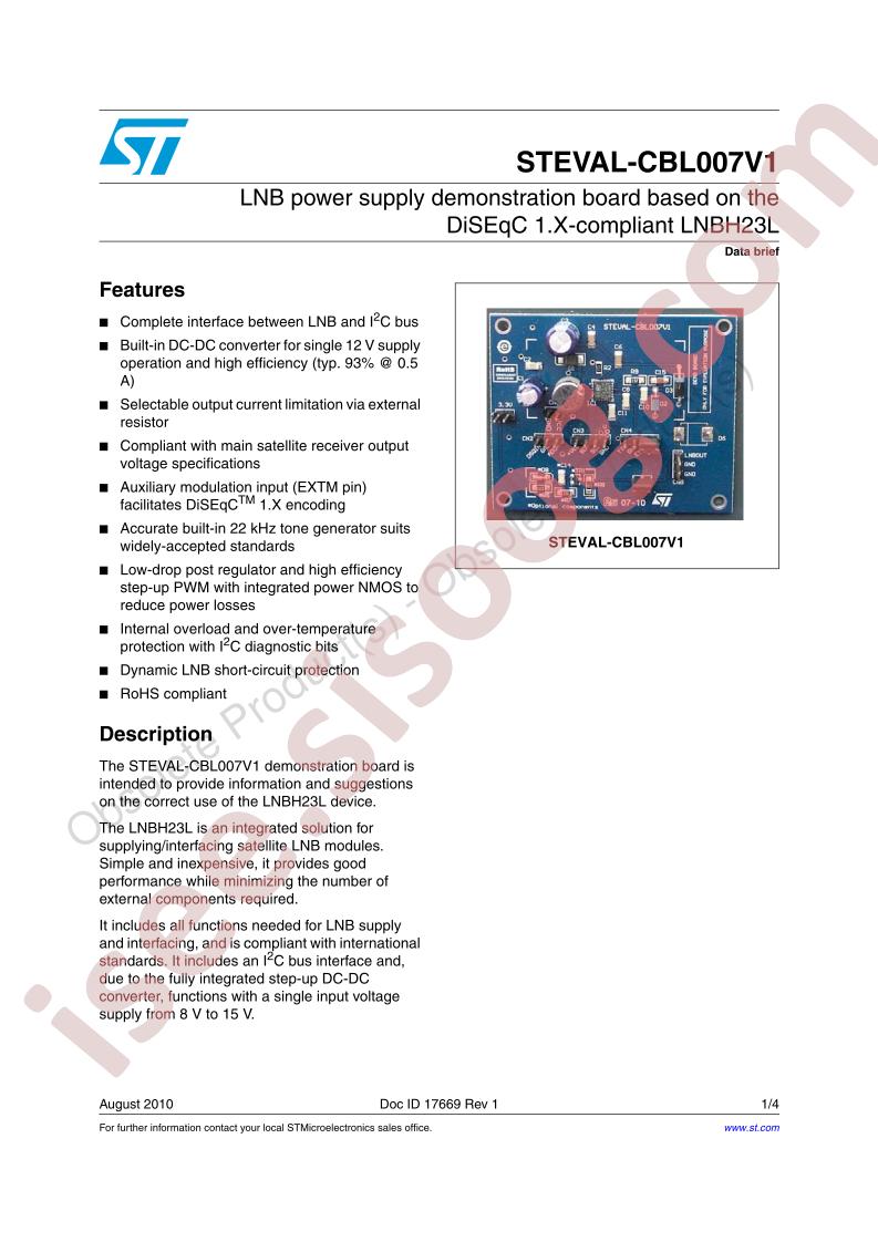 STEVAL-CBL007V1 Data Brief