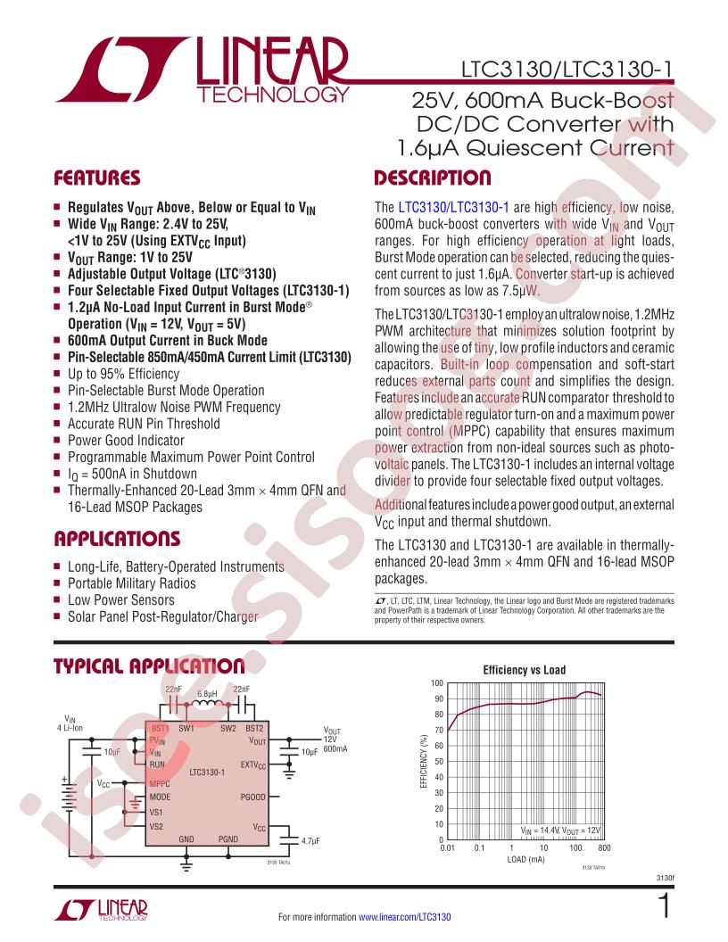 LTC3130(-1) Datasheet