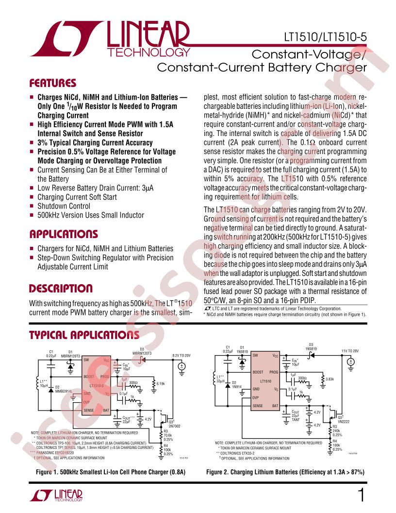 LT1510(-5) Datasheet