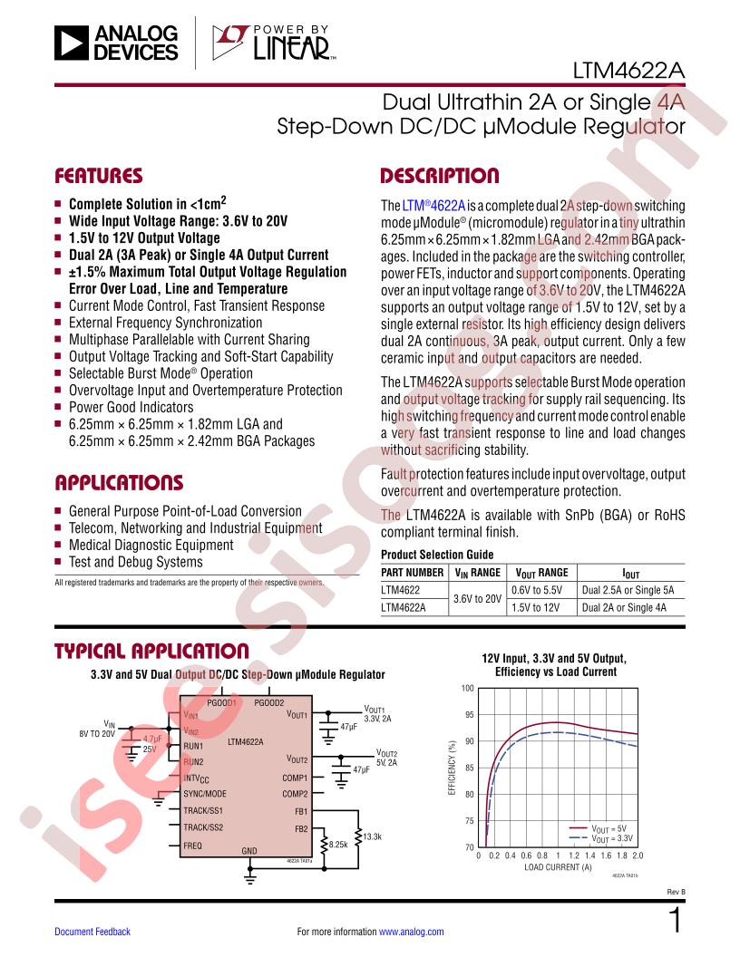 LTM4622A Datasheet