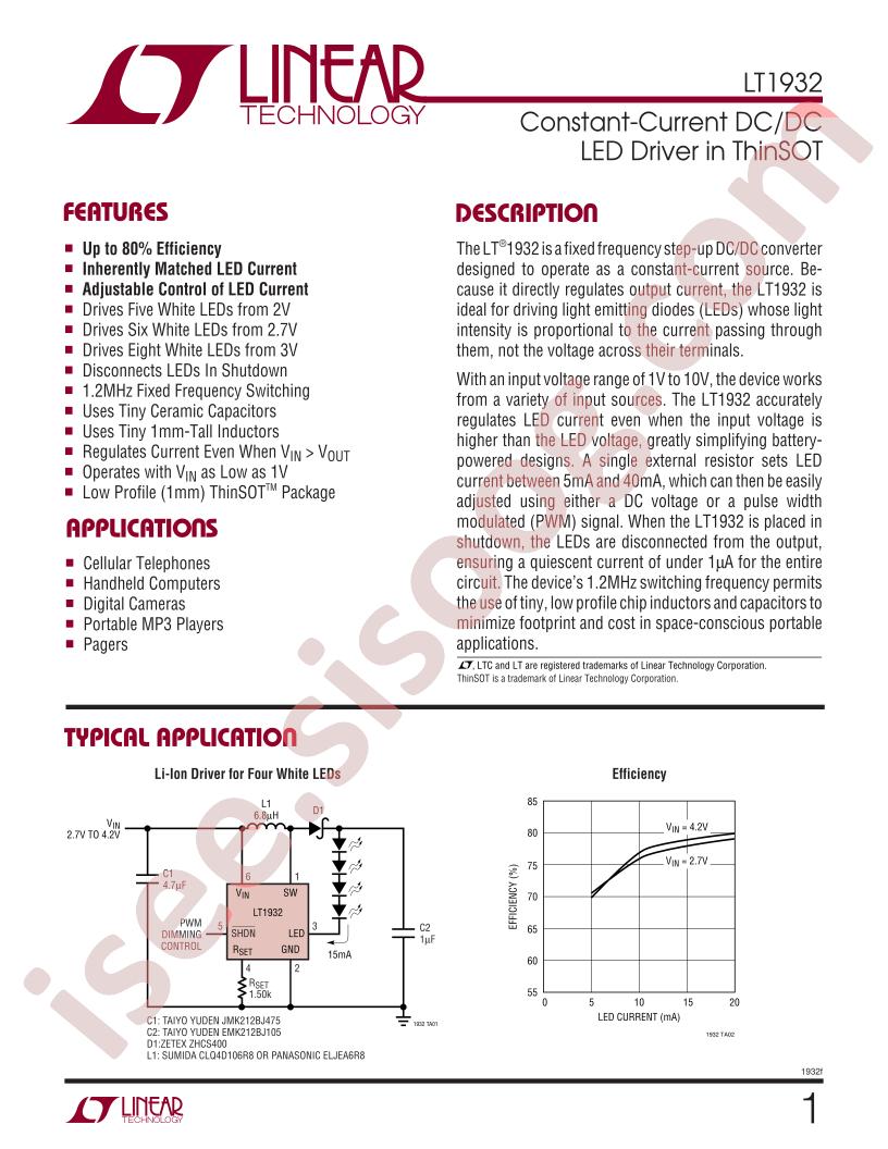 LT1932 Datasheet