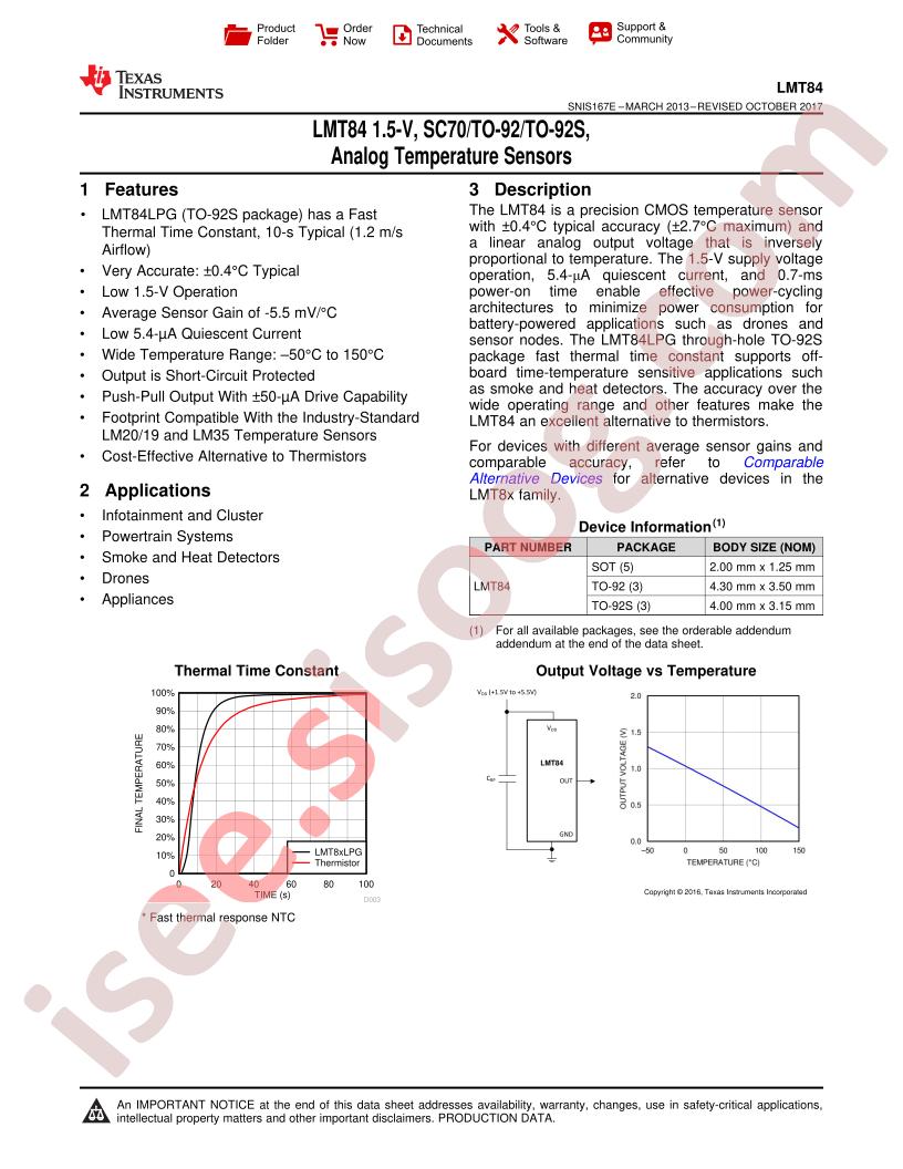 LMT84(-Q1) Datasheet