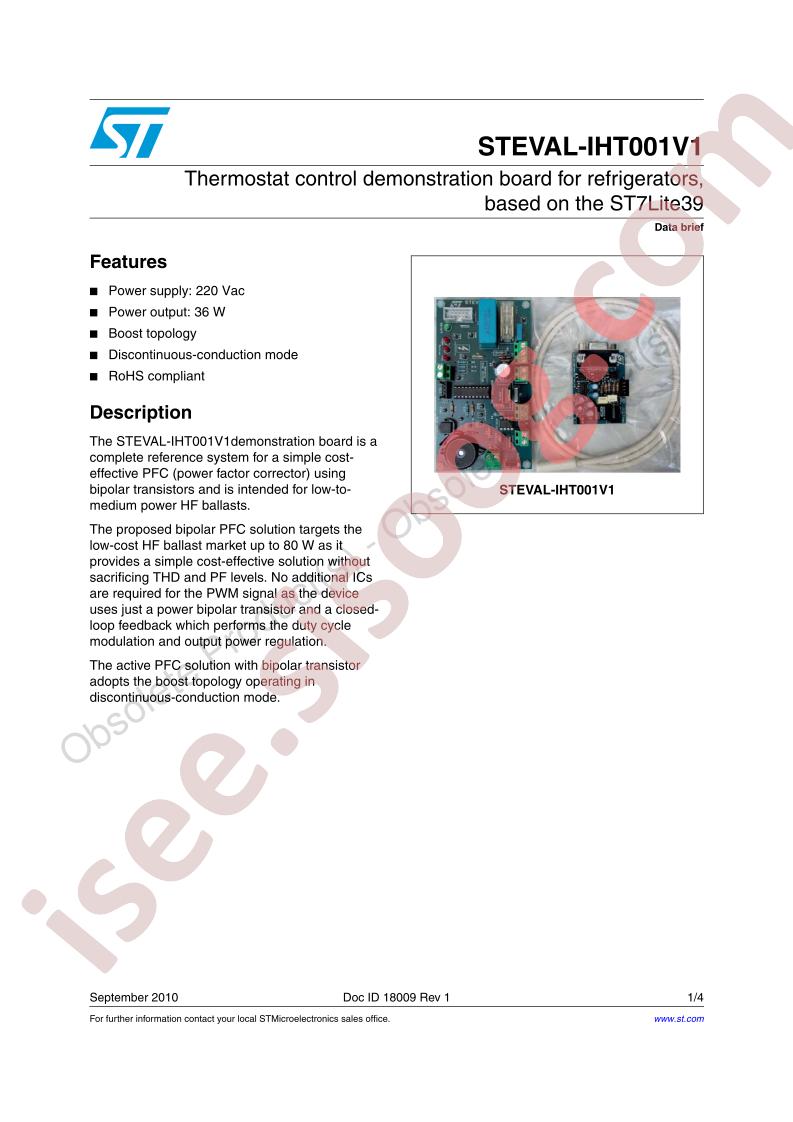 STEVAL-IHT001V1 Data Brief