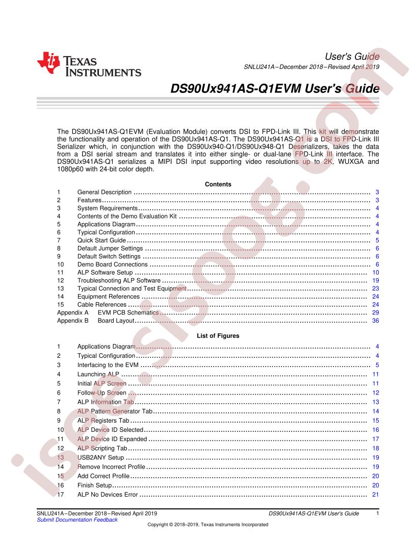 DS90Ux941AS-Q1EVM User Guide