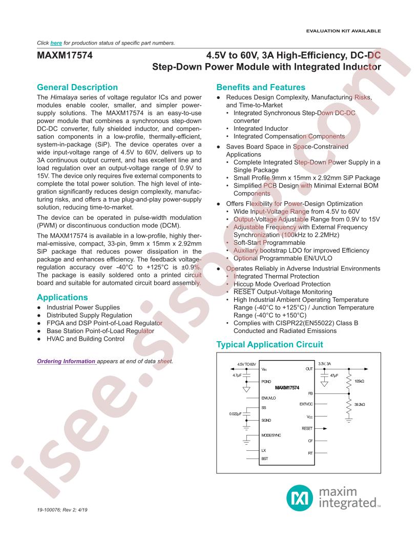 MAXM17574 Datasheet