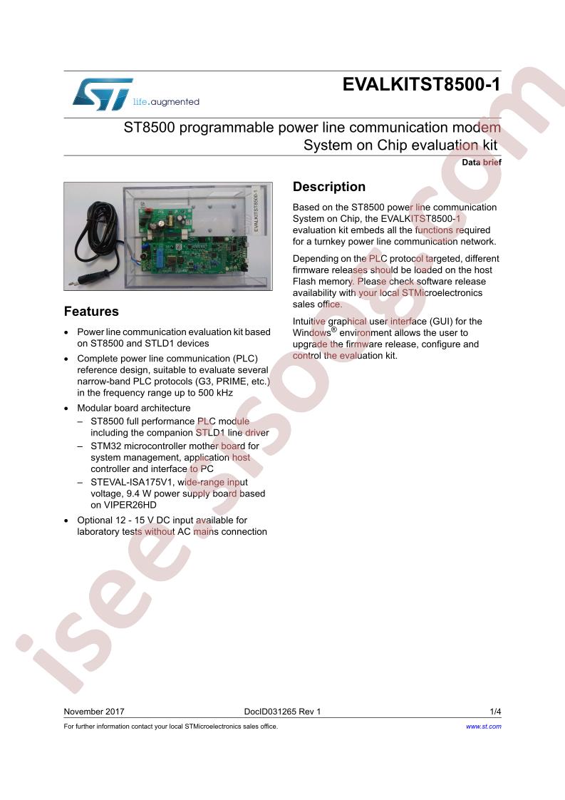 EVALKITST8500-1 Brief