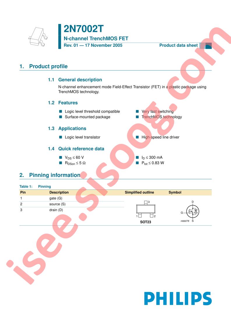 2N7002T Datasheet