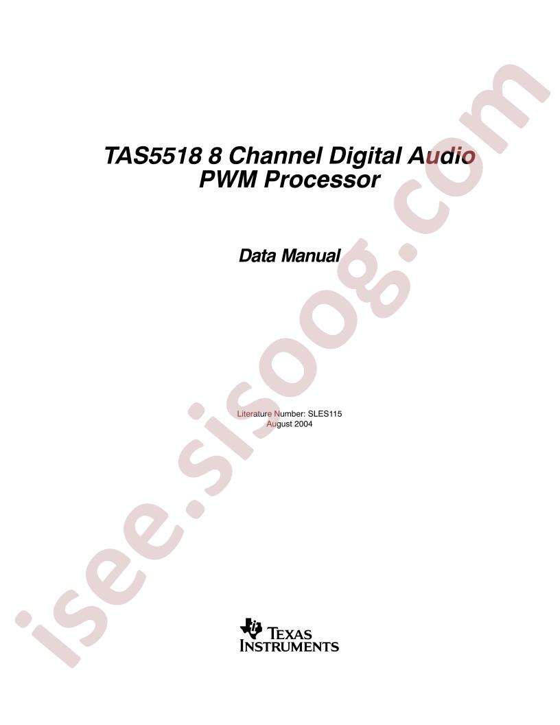 TAS5518 Data Manual