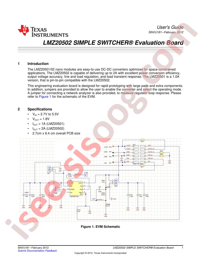 LMZ20501, 2EVM User Guide