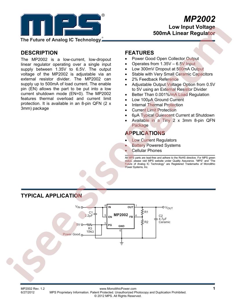 MP2002 Datasheet