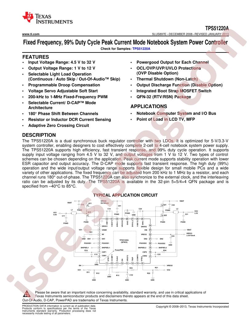 TPS51220A Datasheet