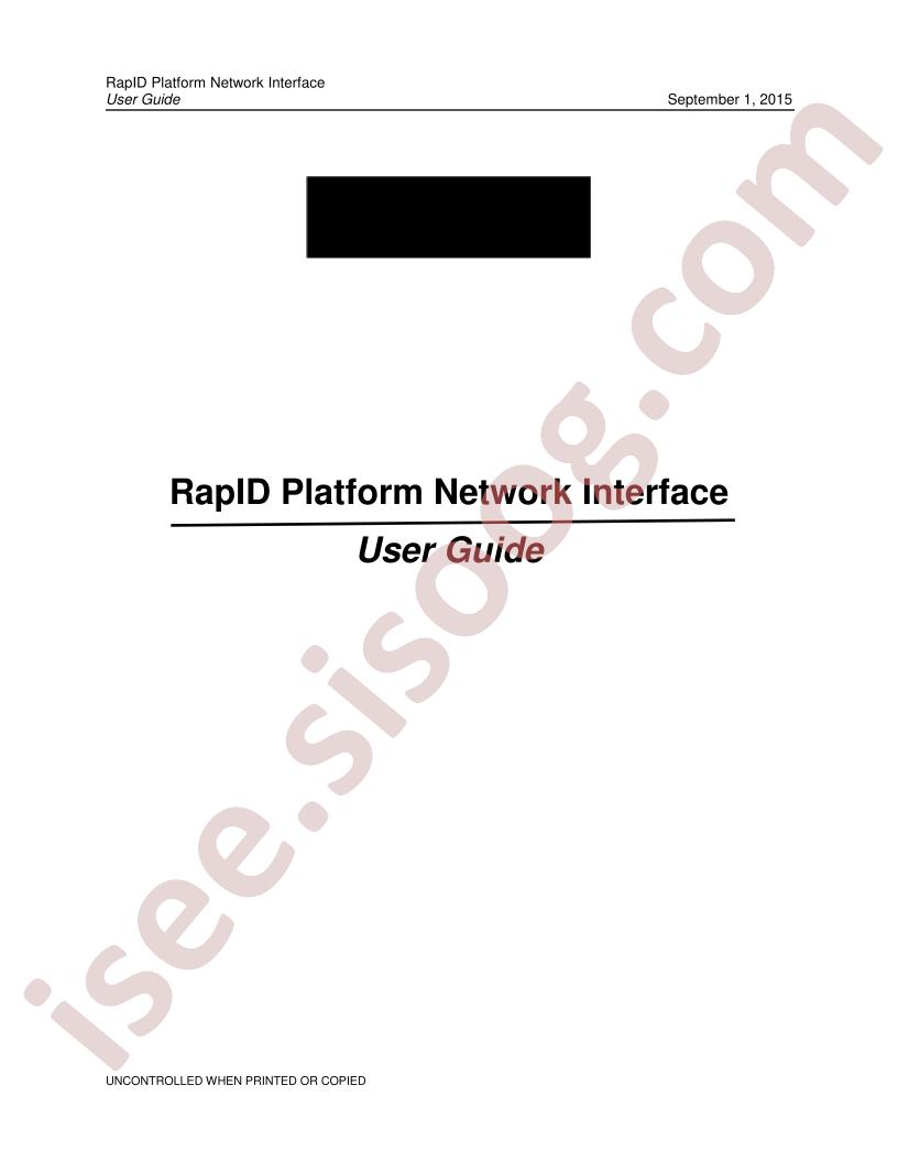 RapID Platform Network Interface Guide