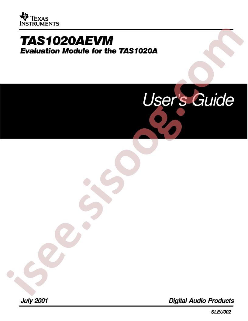 TAS1020A User Guide