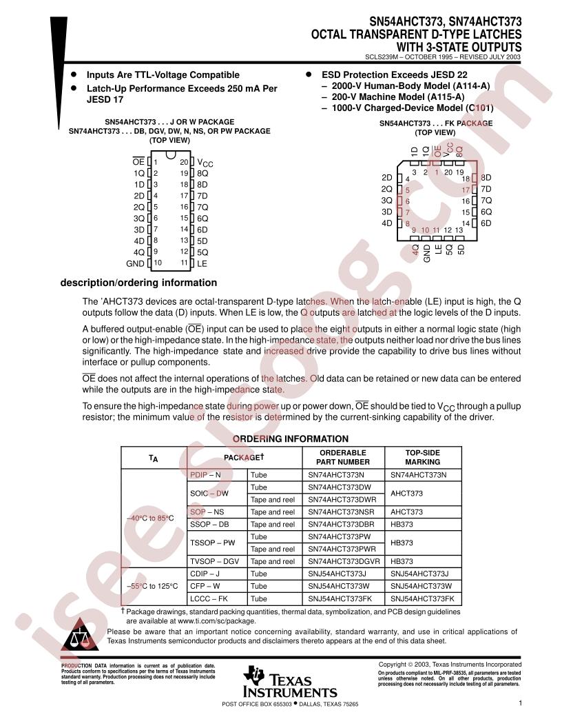 SN54/74AHCT373