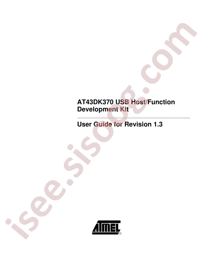 AT43DK370 User Guide for Revision 1.3
