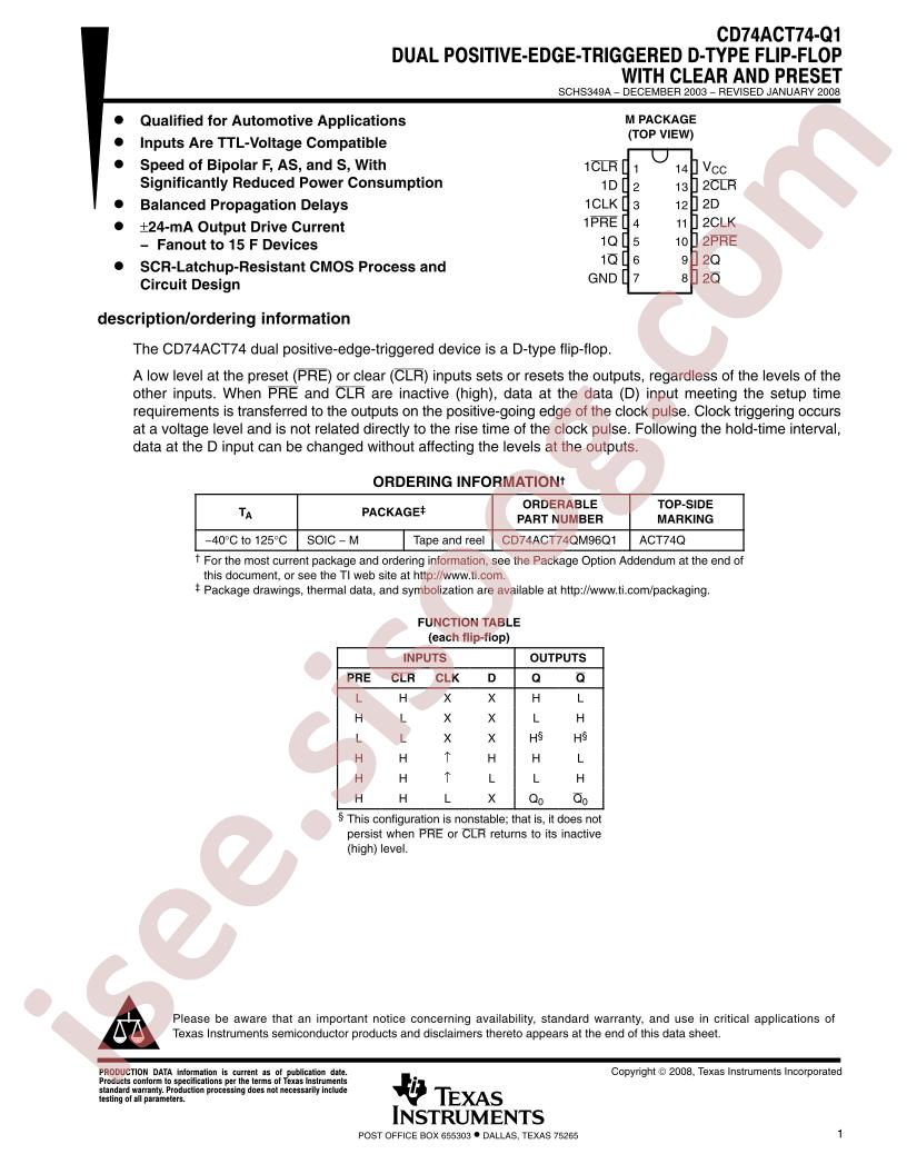 CD74ACT74-Q1