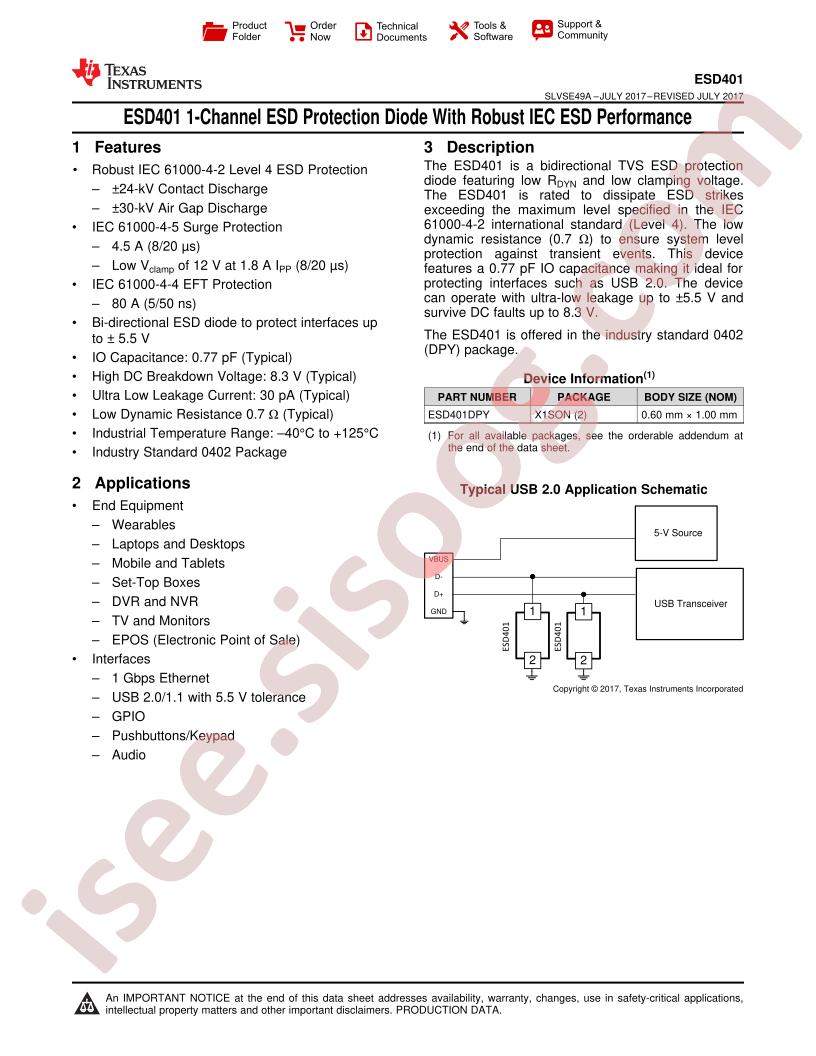 ESD401 Datasheet