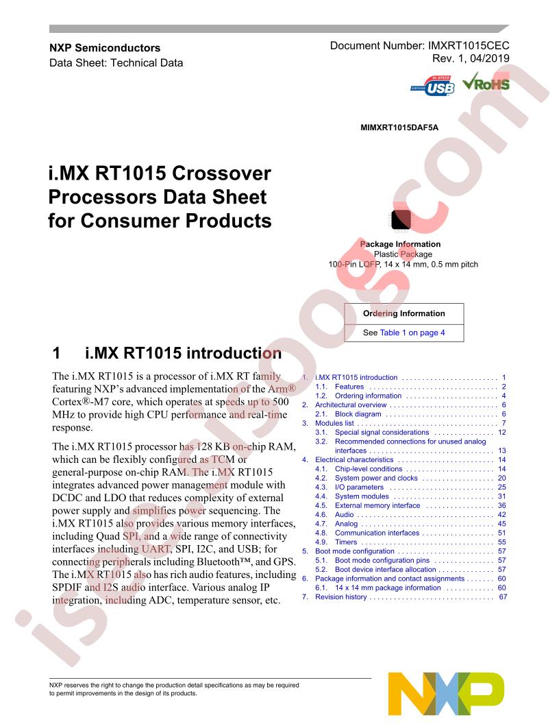 i.MX RT1015 Crossover for Consumer