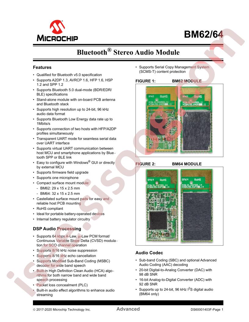 BM62,64 Datasheet