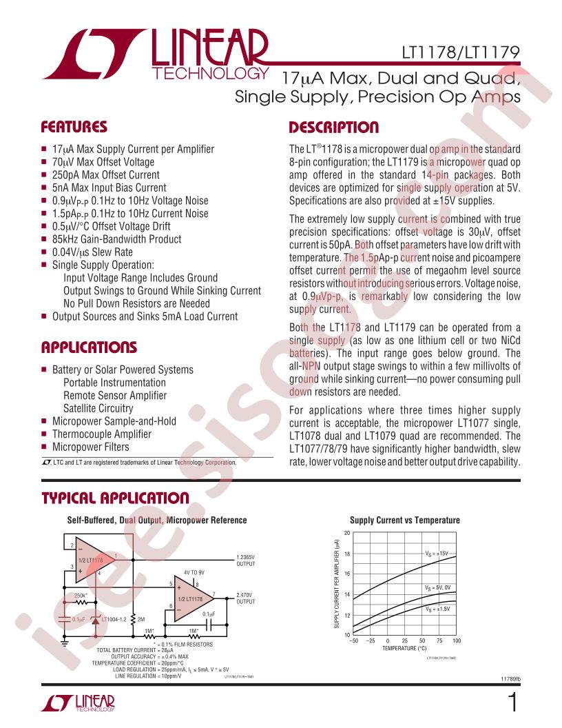 LT1178, LT1179 Datasheet