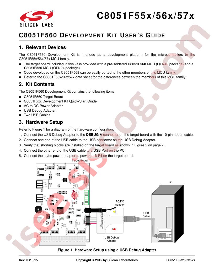 C8051F560DK Guide